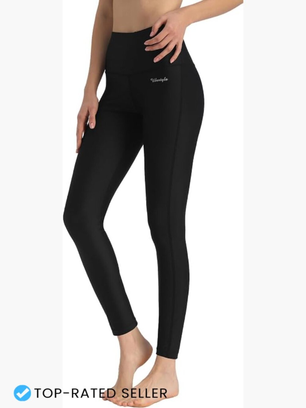 High Waist Swim Leggings UPF 50+ Rash Guard Pants Tummy Control Athletic Beach